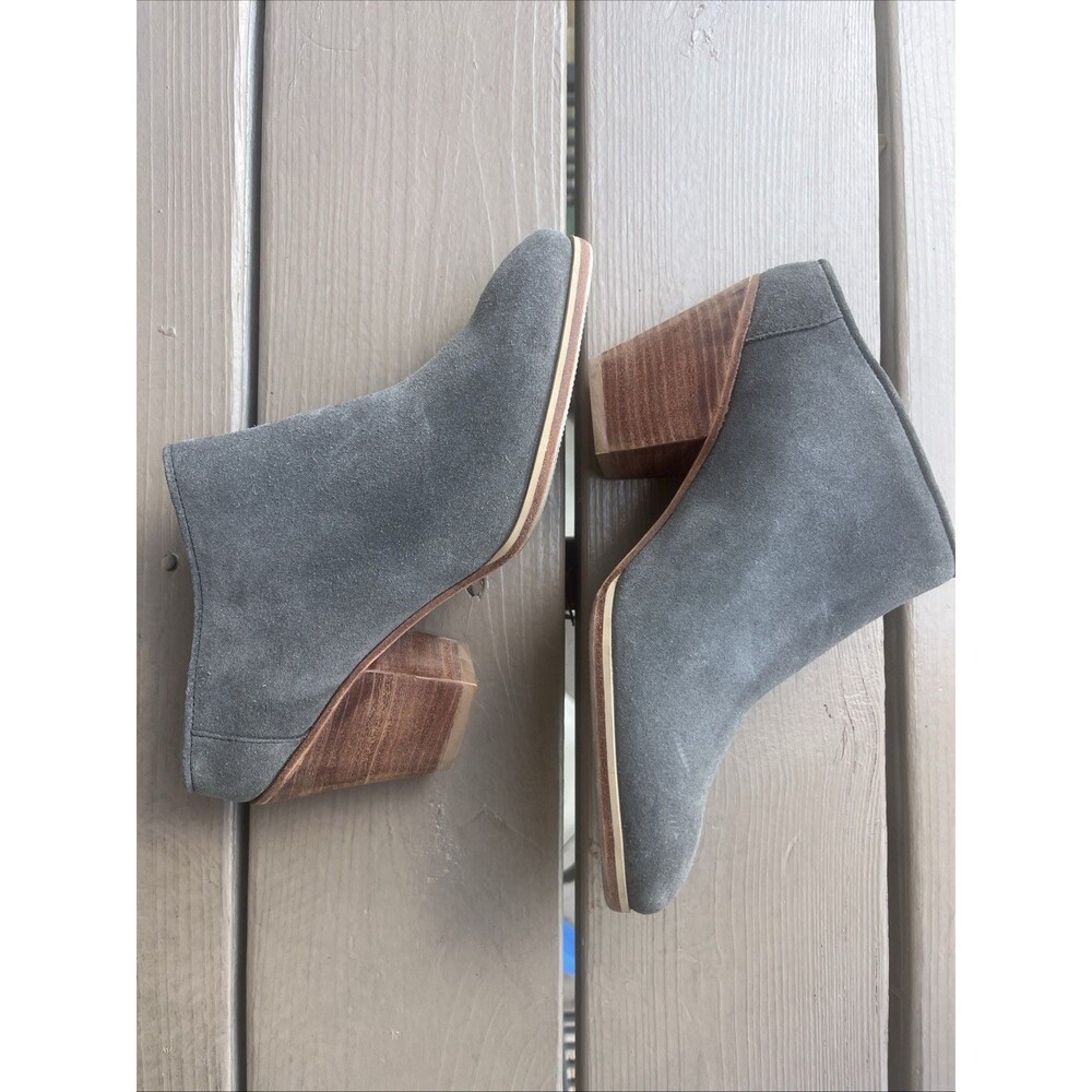 RACHEL COMEY Women's Leather Firme Mules Stacked Block Heels Almond Toe Size 9